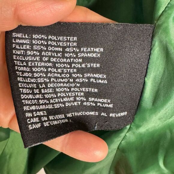 Guess Vintage Women's Kelly Green Zip Front Down Feather Puffer Jacket Sz Large - Picture 8 of 8